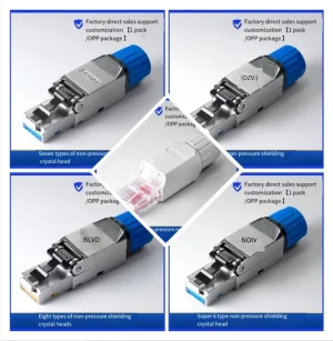 Tool Free RJ45 Connectors for CAT8/CAT7/CAT6A CAT6/CAT5e/CAT5, Punch Down Type Ethernet Cable Male Plugs - 1PCS