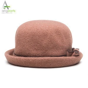 Top selling woman round felt hat fedora hat round lady hats wholesale