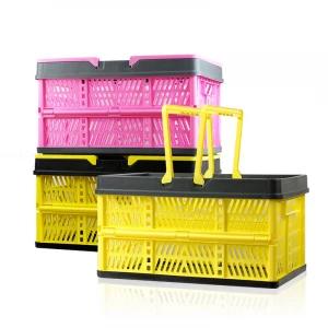 Toy Storage Box Supermarket Shopping Dirty Cloth Stacking Stackable Vegetable Plastic Storage Basket with Handle