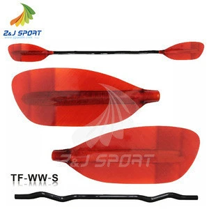 Transparent Fiberglass whitewater Paddle in surfing