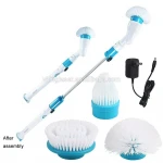 Turbo Scrub Electric Cleaning Brush Adjustable Waterproof Cleaner Wireless Charging Clean Bathroom Kitchen Cleaning Tools Set
