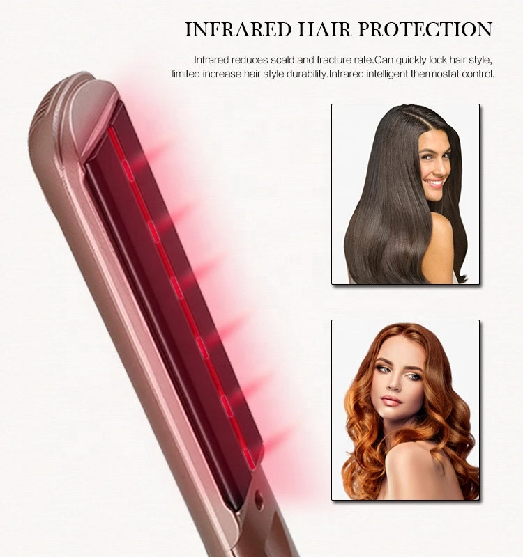 Ulta Infrared Hair Straightener 450 Degree Luxury Broad Private Label Rose Gold Flat Iron
