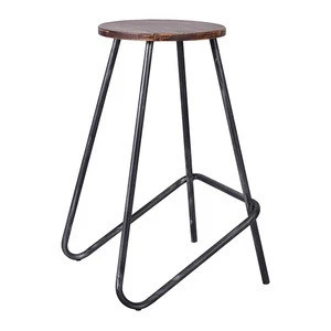 Unique modern leisure wooden metal frame counter height portable restaurant bar chair