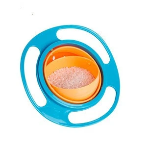 Universal   Gyro Bowl 360 Rotate Spill-Proof Baby Feeding Dish Cute Baby Gyro Bowl Children  Tableware baby gyro bowl  N0095