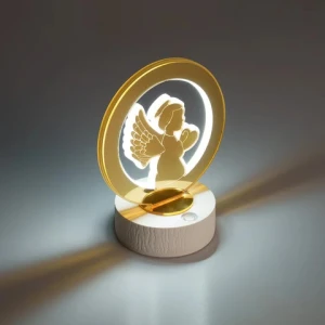 USB RECHARGEABLE LED LAMPS RESIN BASE WITH PLEXIGLASS CIRCLE