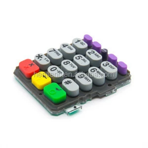 various colors key design with compress molding silicone rubber keypad