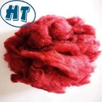 Vietnam best sell red color soild recycled polyester fiber