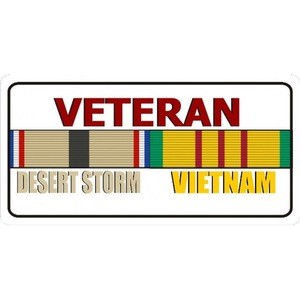 Vietnam War Service Ribbon Flag Airbrush License Plate