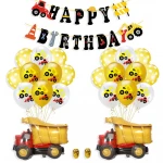 Vrise Wholesale Happy Birthday Banner Construction Balloon Kit Cake Topper Construction Party Supply