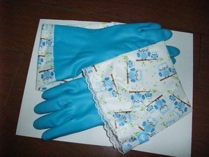 Warm Lace Reusable Latex Cleaning Gloves Waterstop Dishwashing Gloves Household laundry Rubber Gloves