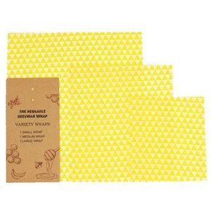 Washable 100% Cotton Wax Cloth Beeswax Wrap for Fruits, Food and Vegetables