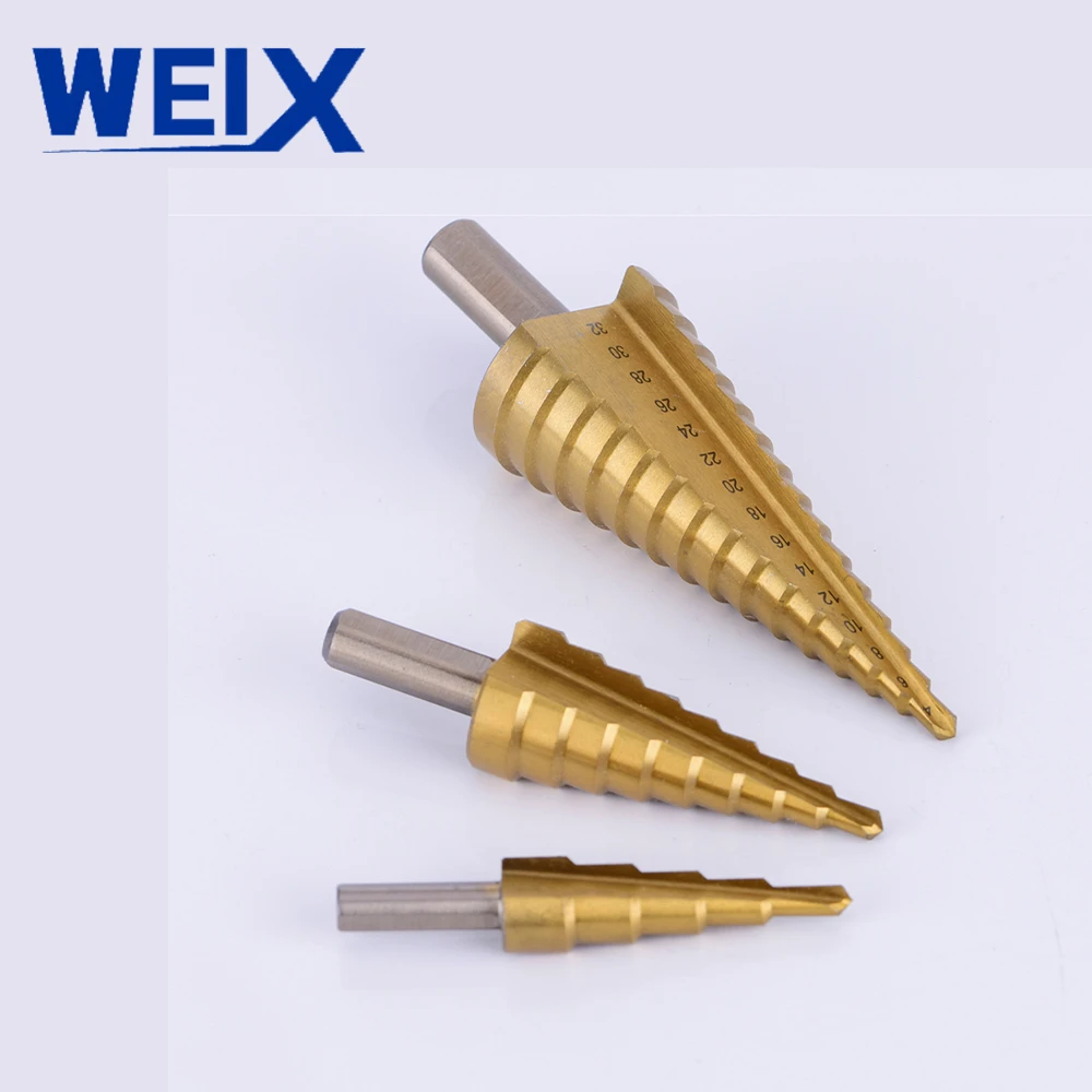 WEIX HSS Step Drill Bit Cone Cutting Ti-coated step drill bit