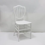 White color Plastic PP stack able wedding chair with hollow backrest design
