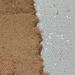 White Double Organza Sequined Reversible Paillette Fabric With Double Sides Coral Fleece Fleece