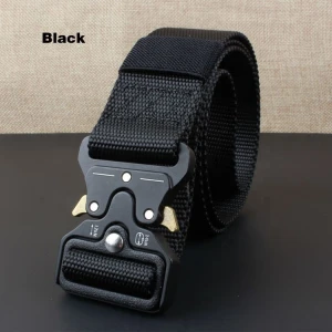 Wholesale 1.5 Inch Custom Woven Logo Tactical Army Mens Military Nylon  Fabric Belt With Fashion Metal Buckle