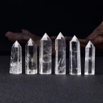 Wholesale All Natural Gemstone Healing Stones Clear Rose Quartz Crystal Wand Point