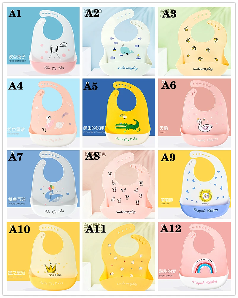 Wholesale Baby Silicone Bibs - Toddler Bibs - BPA Free Baby Bib With with Food Catcher
