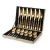 Import Wholesale champagne gold gift box cutlery sets, 24 piece gold stainless steel flatware sets from China