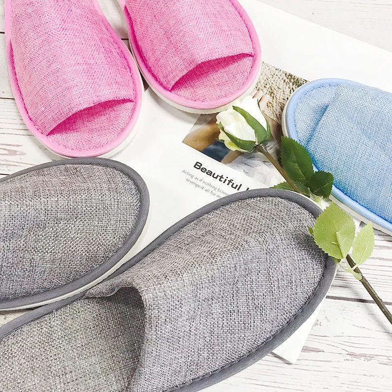 Wholesale custom disposable open toe eva hotel slippers in stock