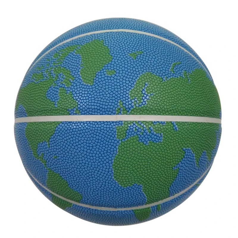 wholesale customized printed screen white line moisture leather basketball ball style
