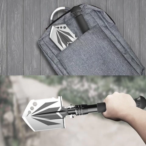Wholesale hot Long Shovel Garden Steel  Camping Stainless Steel Folding and Portable  Outdoor Tools ice shovel shovel stainless