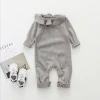 Wholesale infant toddlers clothing ruffled collar knitted baby romper