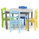 Wholesale kids furniture wooden children table and four chairs set
