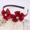 Wholesale ladies hair Toothed antiskid ribbon covered plastic flower hair band