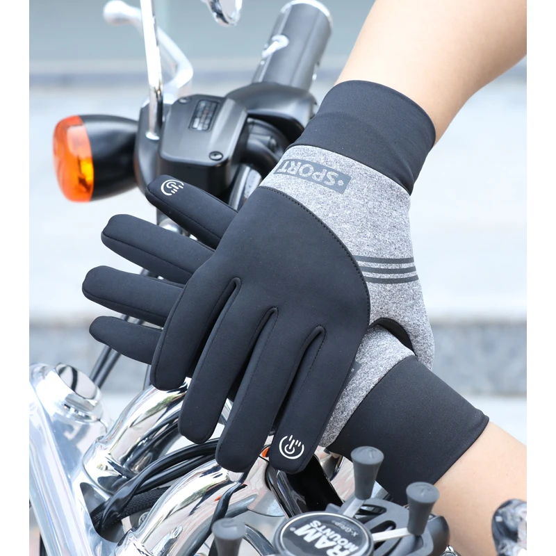 Wholesale mens winter custom logo waterproof warm windproof and antiskid mens cycling sports racing gloves