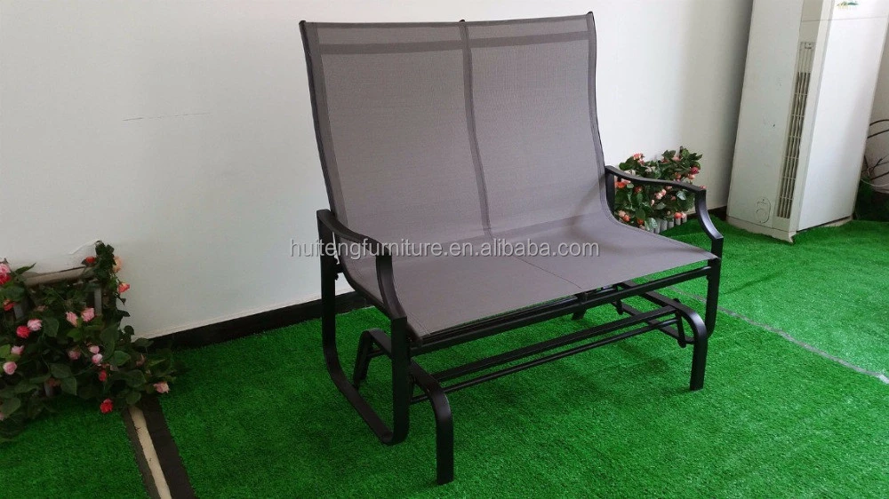 Wholesale outdoor furniture double-seater chair seat sling glide chairpatio outdoor swimming pool beach chair