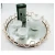 Import Wholesale  restaurant hotel glass metal gold mirror  decorative decor serving tray round chain mirror tray from China