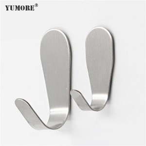 Wholesale stainless steel robe decorative small metal adhesive hanging hook