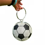 Woman Luxury Football Purse Shoulder Bag Crystal Round Ball Evening Chain Sling Hand Bags Womens Clutches And Evening Bags