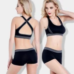 Women Seamless Underwear Set Soft Active Wear Fitness Wireless Sport Bra Panties