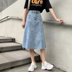 Womens mid-length jeans fur-trimmed skirts stretchy jeans