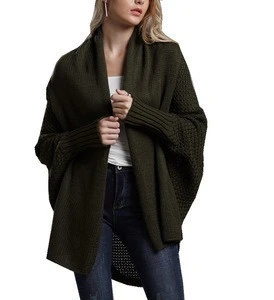 Womens Sweater Autumn and Winter Long sleeve Knit Shawl Coat Ladies Cardigan Knitted Sweater