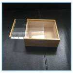 wood box with acrylic sliding lid/wooden gift box with sliding clear lid