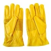 yellow anti slip cow leather palm leather diving safety gloves