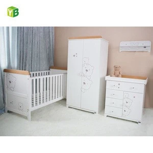 Yibang New Wood Baby Bed bedroom furniture set,unique bamboo baby crib