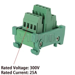Yintod 2 in 4 Out Terminal Blocks Module DIN Rail and Panel Mounting Power Distribution Breakout Board for PLC Power Amplifier