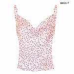 yuehui  backless leopard print up crop top women bandage halter camis tops club beachwear haut tops femme