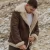 Import Sheepskin Long Coat For Men With Brown Fur, Army Genuine Winter Coat High Quality Long Coat, Handmade from Kyrgyzstan
