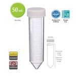 50 mL Centrifuge tube, Conical Bottom, White Cap