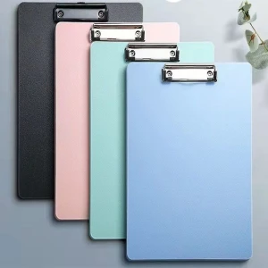Hanging clipboard with thin metal clip for school hospital office customization