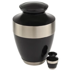 Adria black urn with silver band