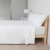 Bedding set including flat bed sheet, fitted bed sheet, and two pillowcases