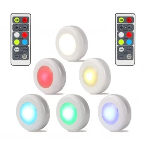 Wireless touch sensor color changing battery operated RGB puck light for kitchen,cabinet
