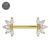 Import Marquise CZ Forward Facing Fan Ends Implant Grade Titanium Threadless Push In Nipple Barbell from United Kingdom