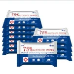 Portable 10pcs small pocket Wet Wipes Sanitizing Wipes 75% Alcohol Wipes