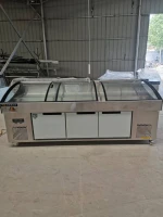 Stainless Steel Seafood Display Table Refrigerated Fish Ice Counter